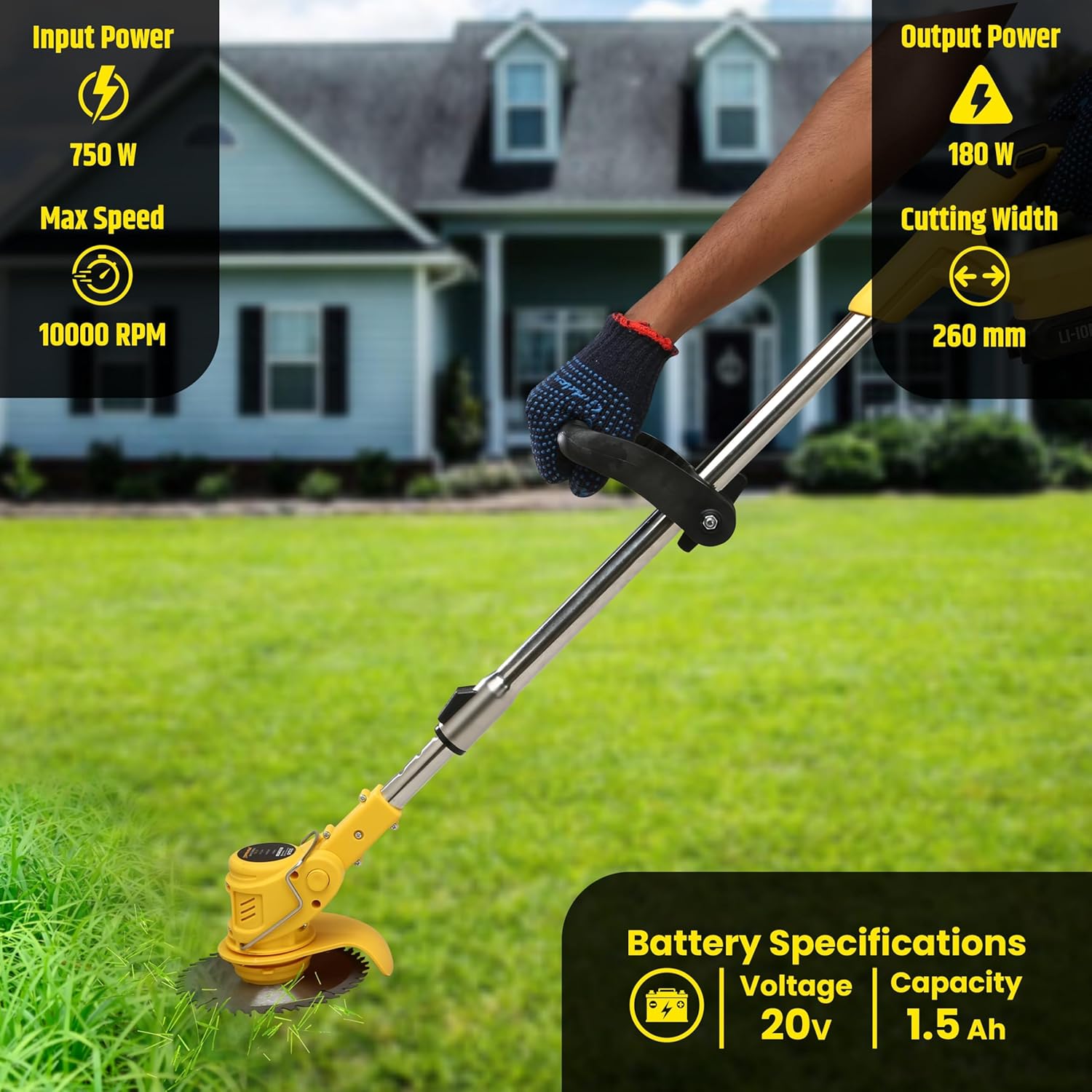 Cordless Electric Lawn Mower 21V