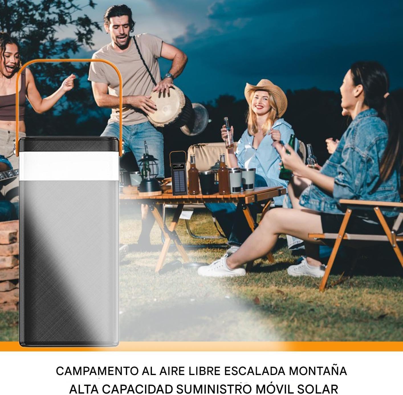 Solar Power Bank with LED Lamp 30000mAh | Saudi Arabia