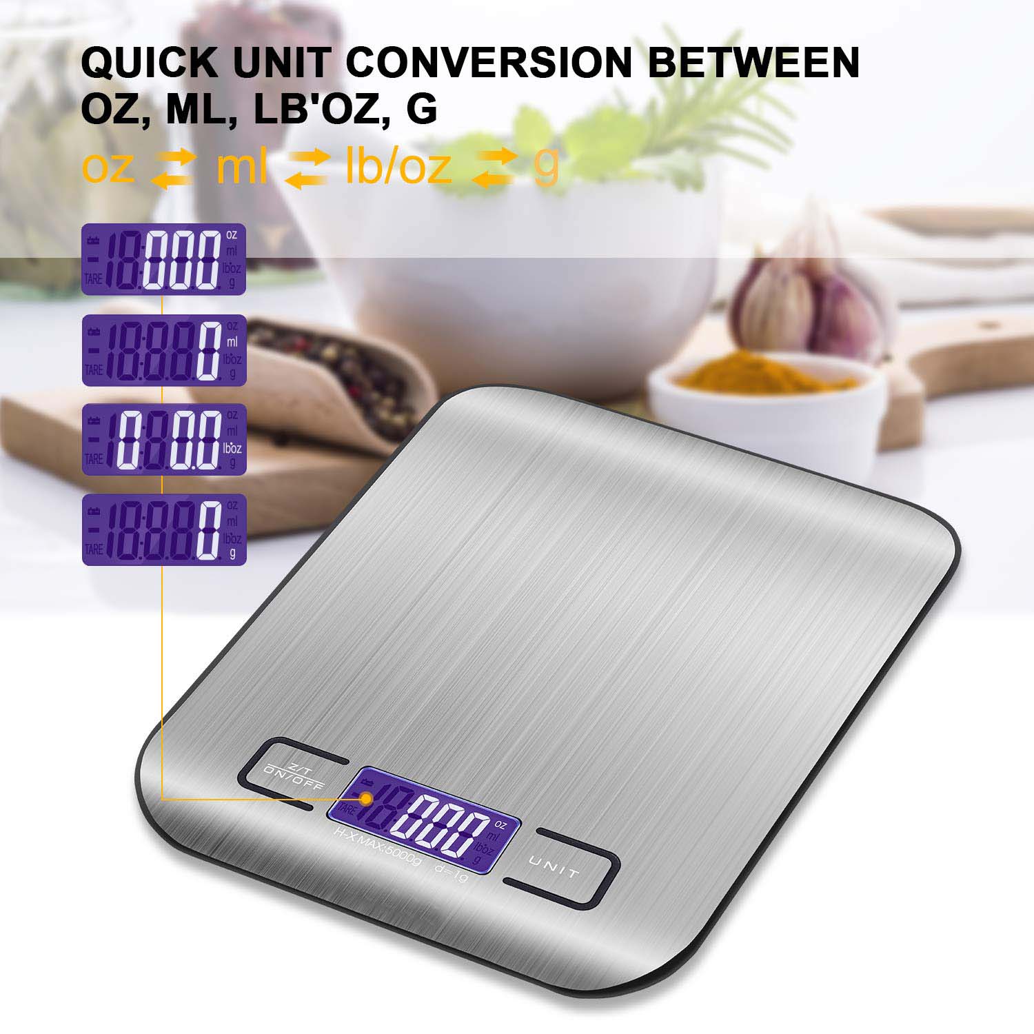 Digital Kitchen Scale with Stainless Steel