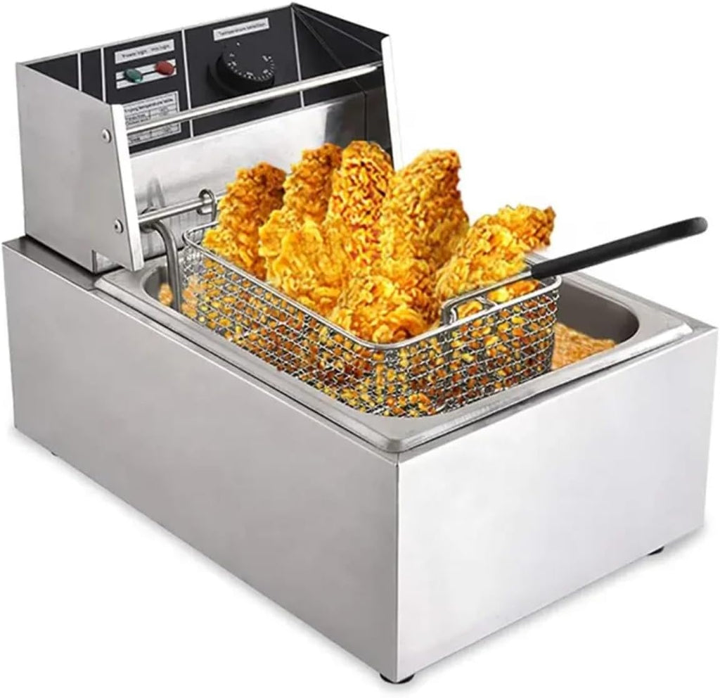 6L Electric Deep Fryer Stainless Steel 2500W