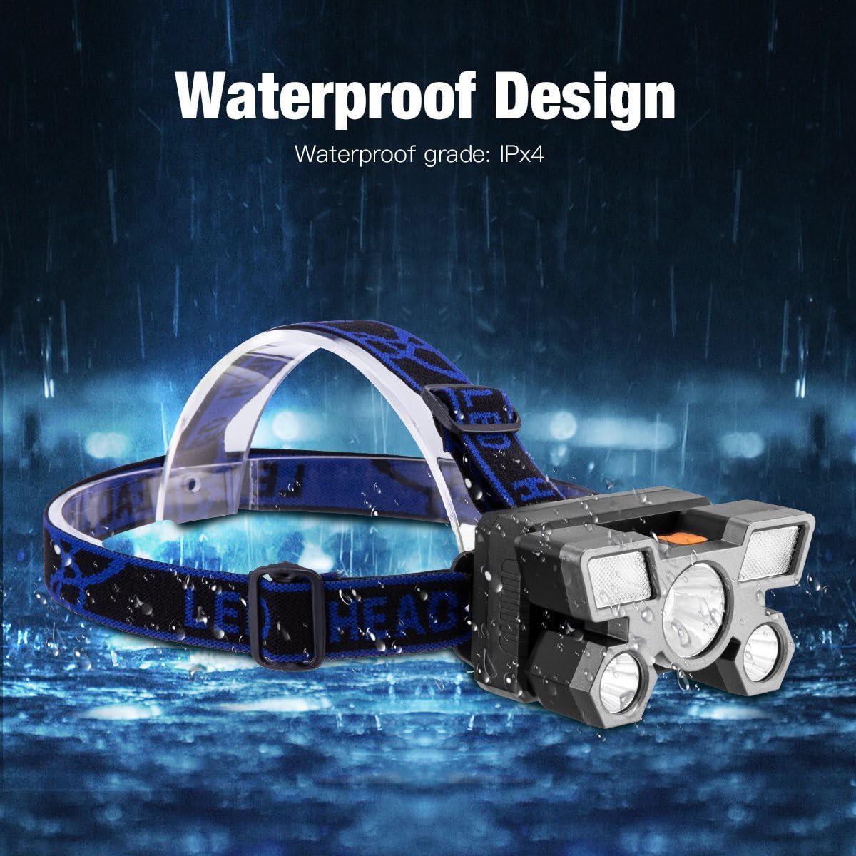 USB Rechargeable LED Headlamp Waterproof Headlight Torch