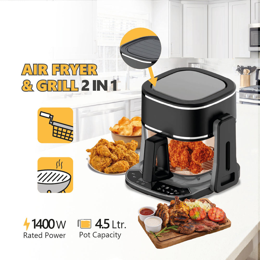 2-in-1 Air Fryer and Grill 4.5L Capacity