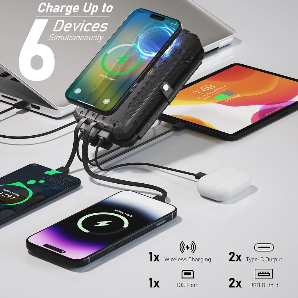 Solar Power Bank with Wireless Charging 20000mAh | Saudi Arabia