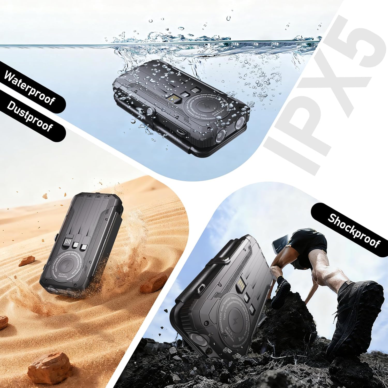Solar Power Bank with Wireless Charging 20000mAh | Saudi Arabia