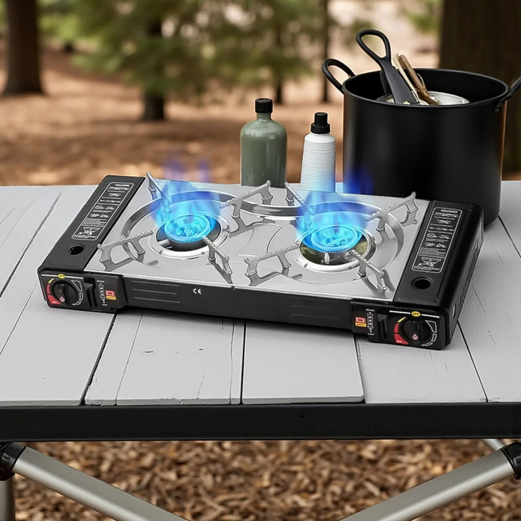 Portable Dual Burner Gas Stove