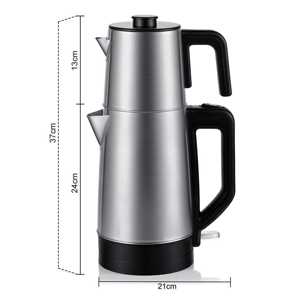 Double Electric Kettle 2200W Stainless Steel in Saudi Arabia