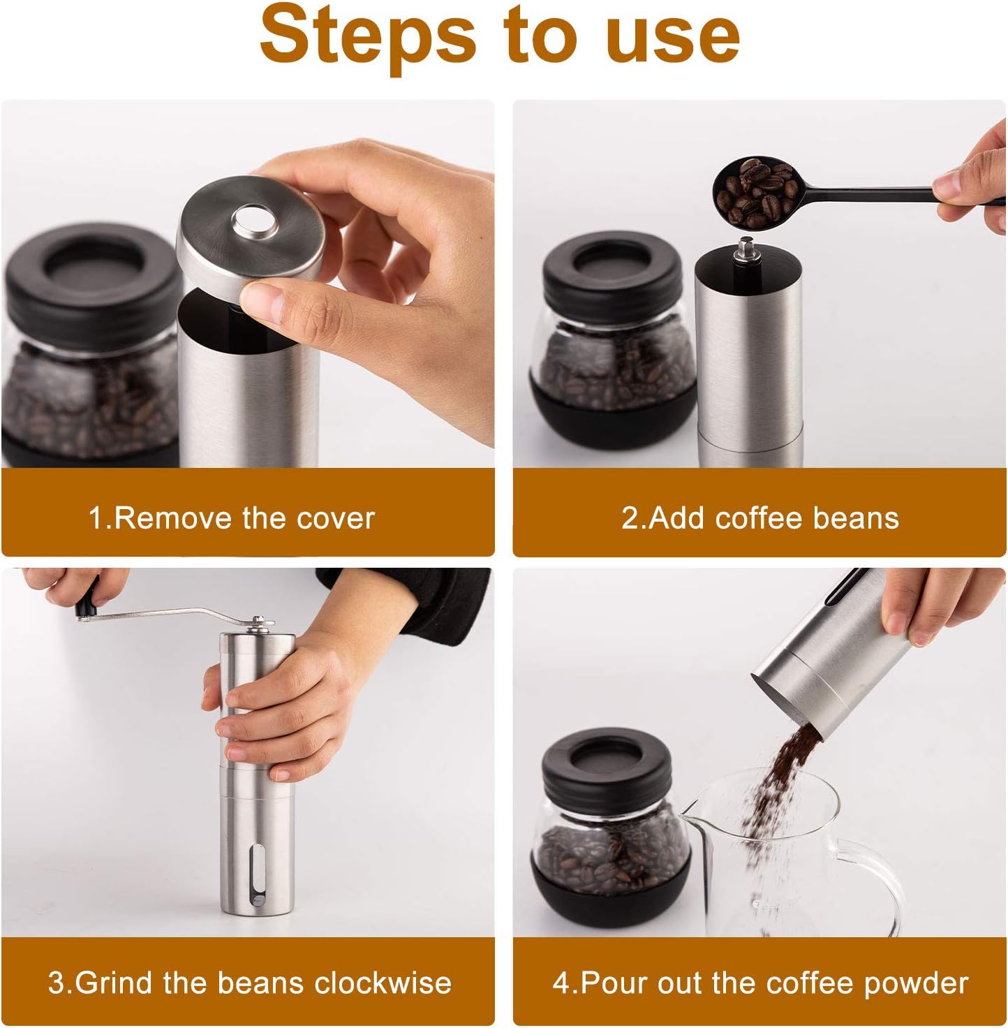 Manual Coffee Grinder Stainless Steel