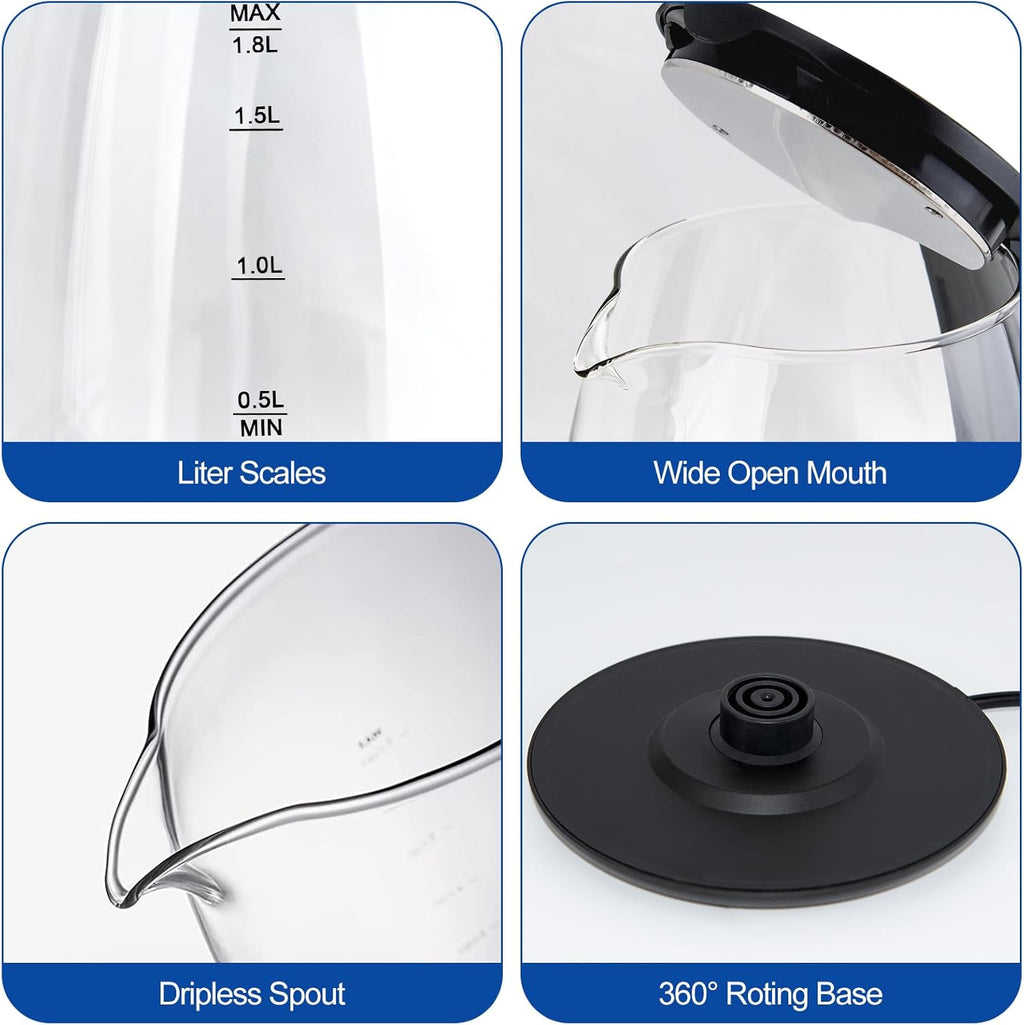 GLASS ELECTRIC KETTLE 2L FAST BOIL