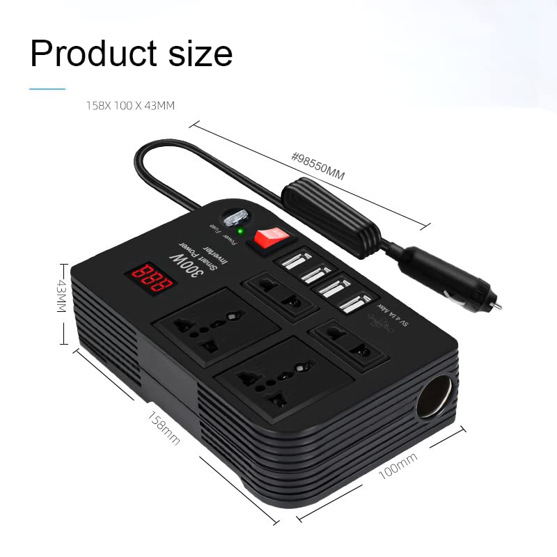 Get 300W Car Power Inverter 12V/24V DC in KSA