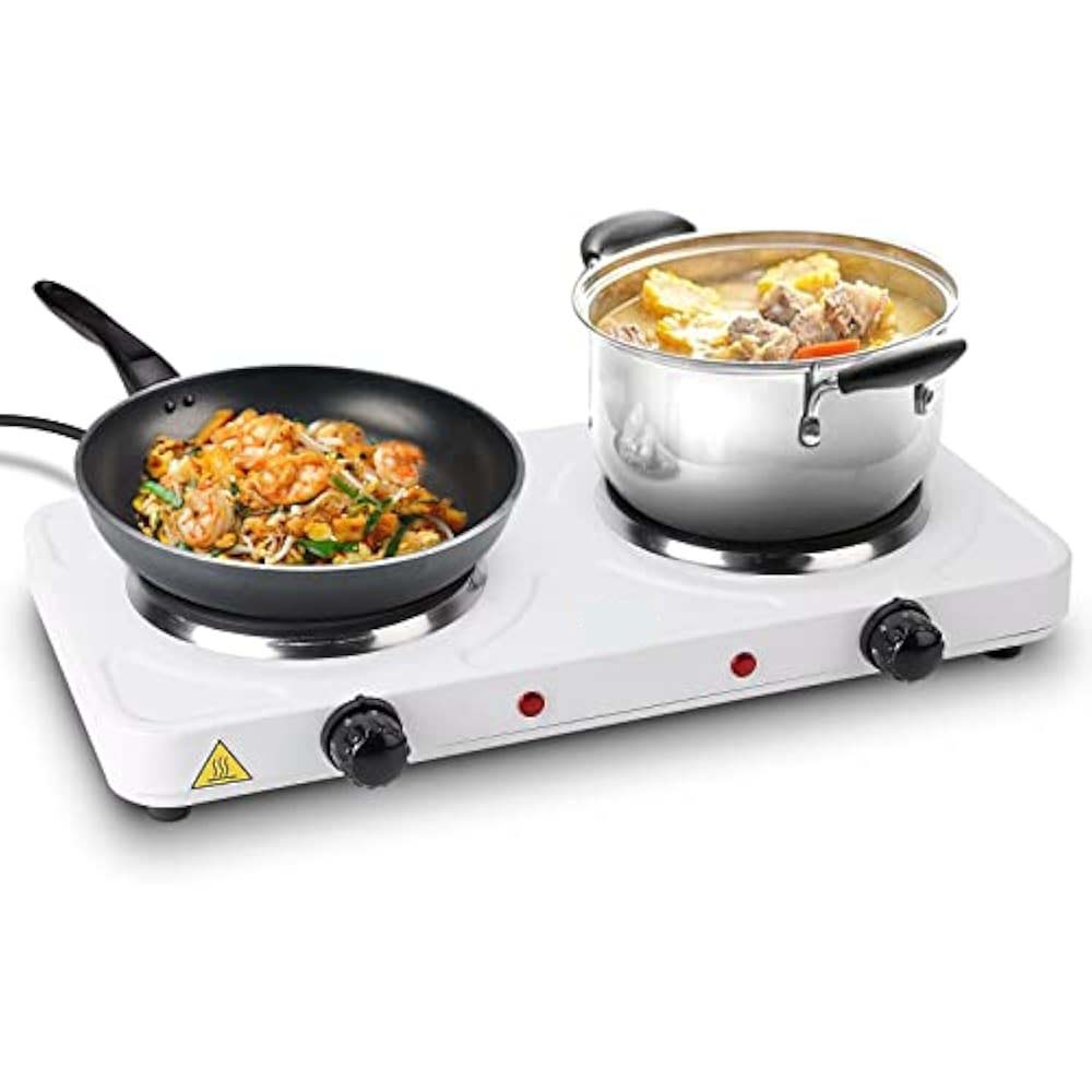 Dual Electric Hot Plate with Cast Iron Burners