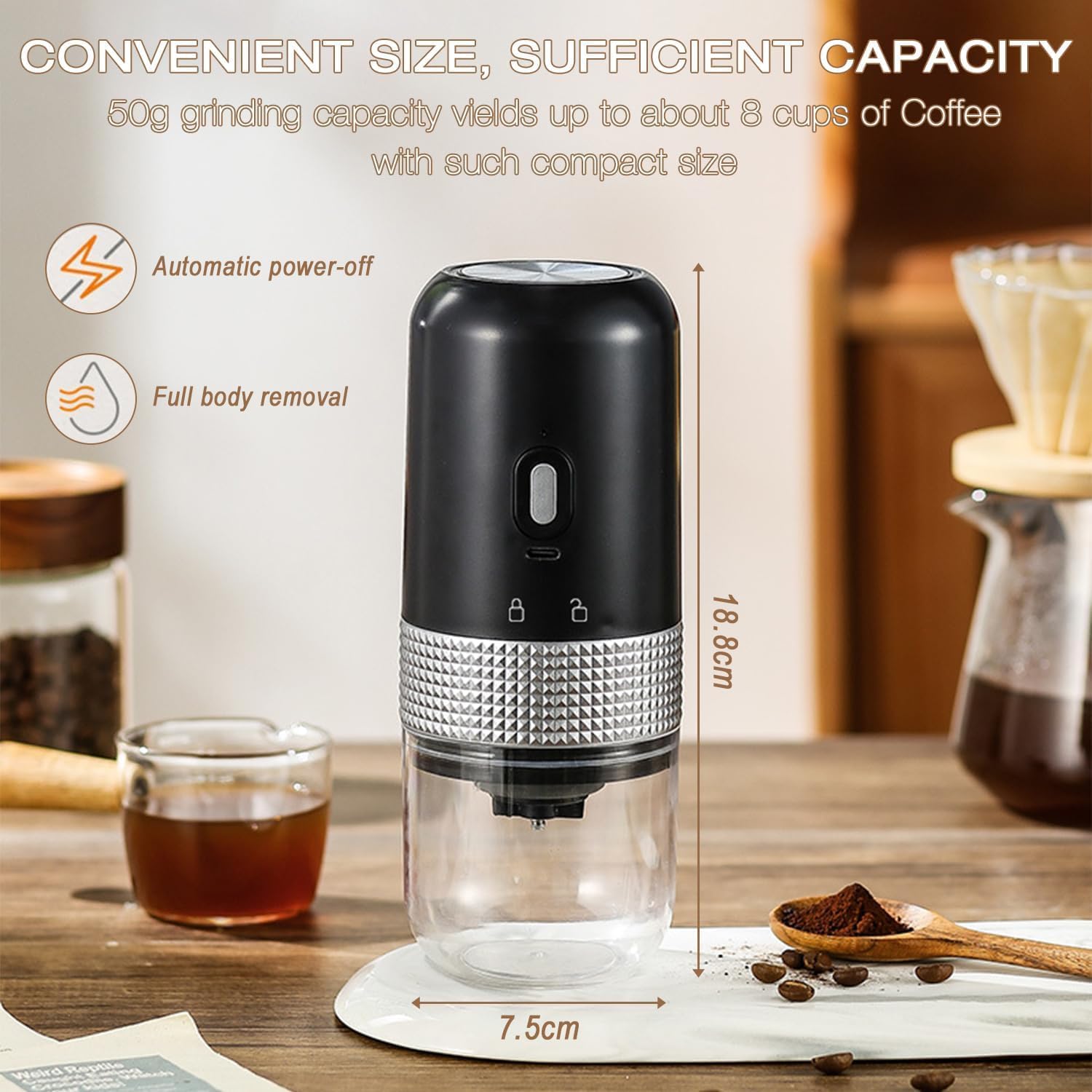 Portable Electric Coffee Grinder with USB-C Charging| ShopSaudiNow
