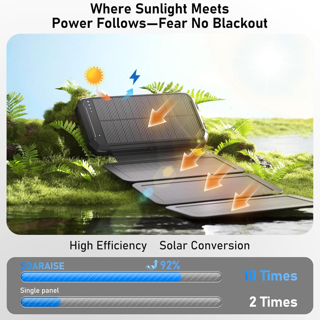 Solar Power Bank with Wireless Charging 20000mAh | Saudi Arabia