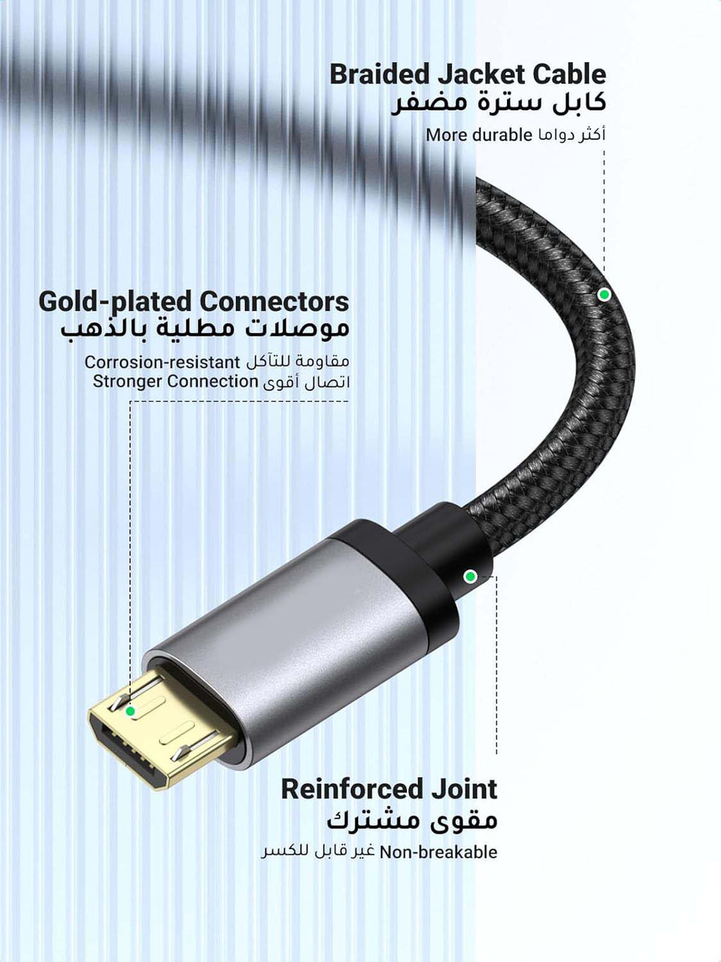 USB to Micro USB Charging Cable 2.4A in Saudi Arabia