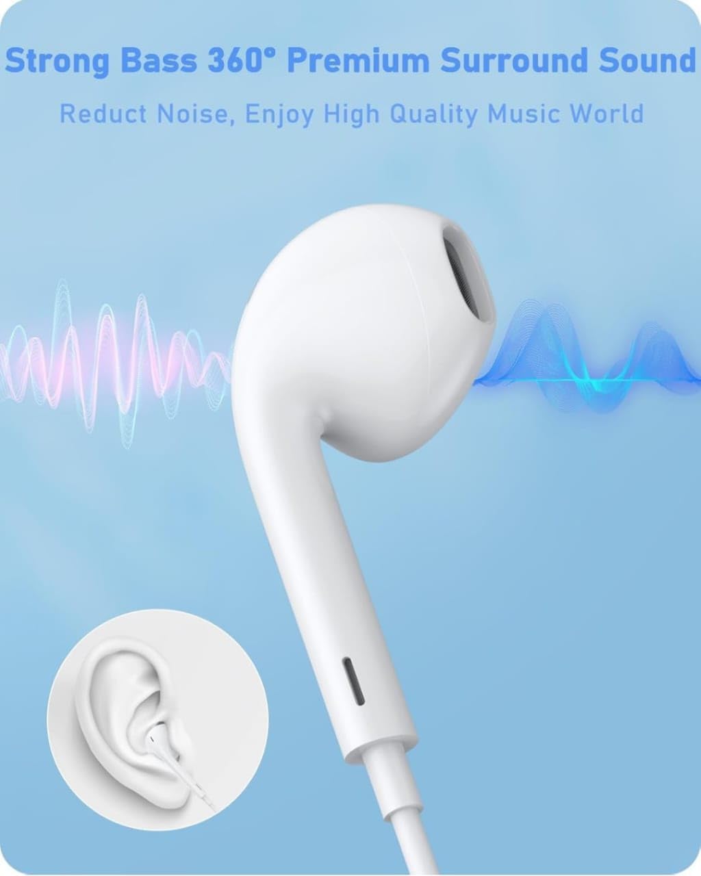 Wired Stereo Earphones with Lightning Port
