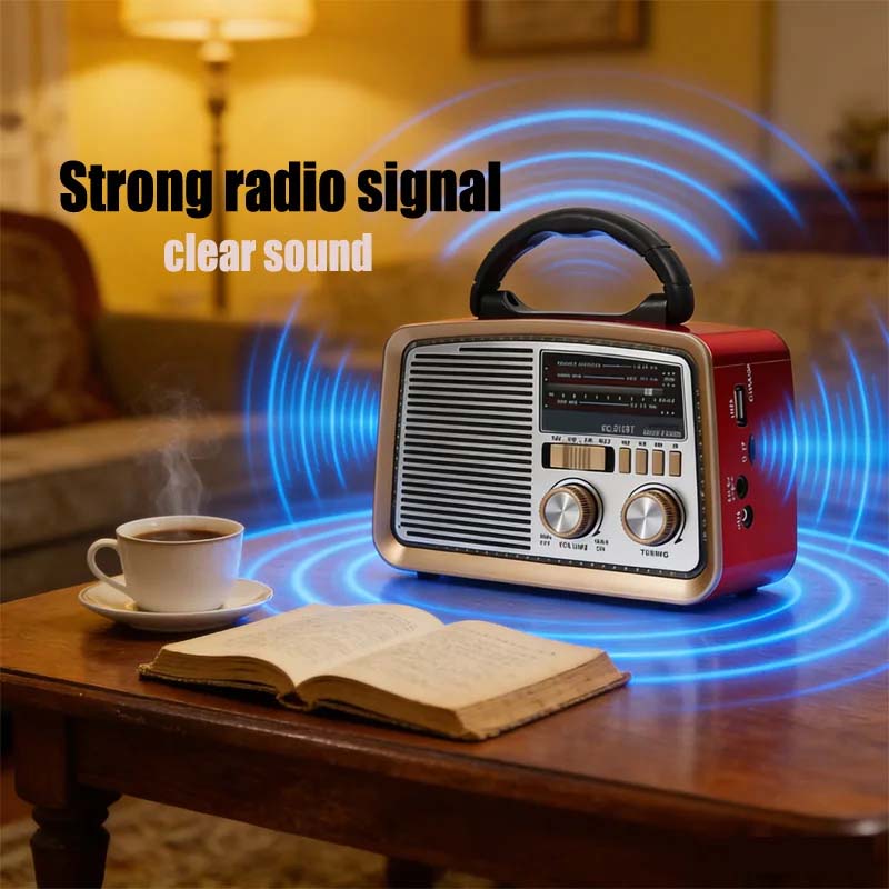 Retro HiFi Bluetooth Speaker with Solar Charging