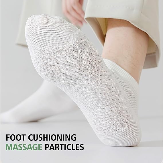 10 Pairs Men's Breathable Cotton Ankle Socks - Ultra Lightweight & Comfortable for All Seasons