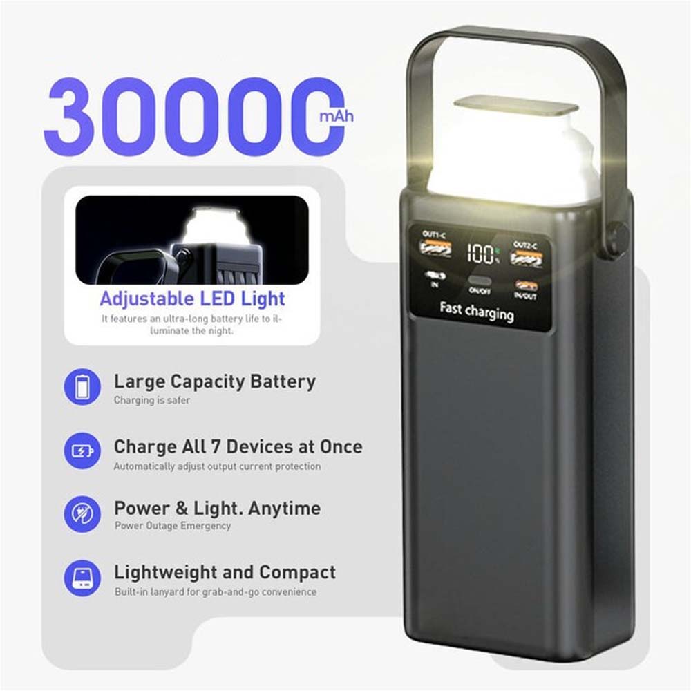 Power Bank with LED Lantern 30000mAh in KSA