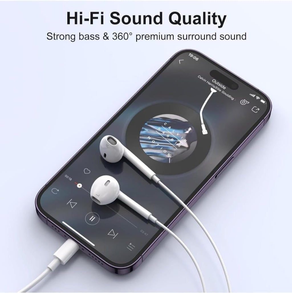 Wired Stereo Earphones with Lightning Port