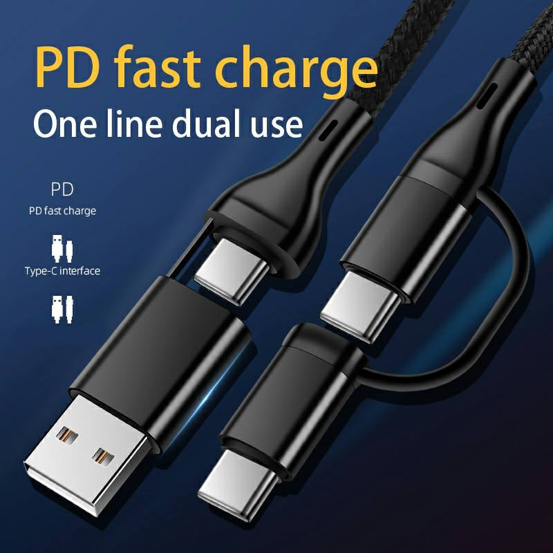 4-in-1 Fast Charging Cable for iPhone & Android | Saudi Arabia