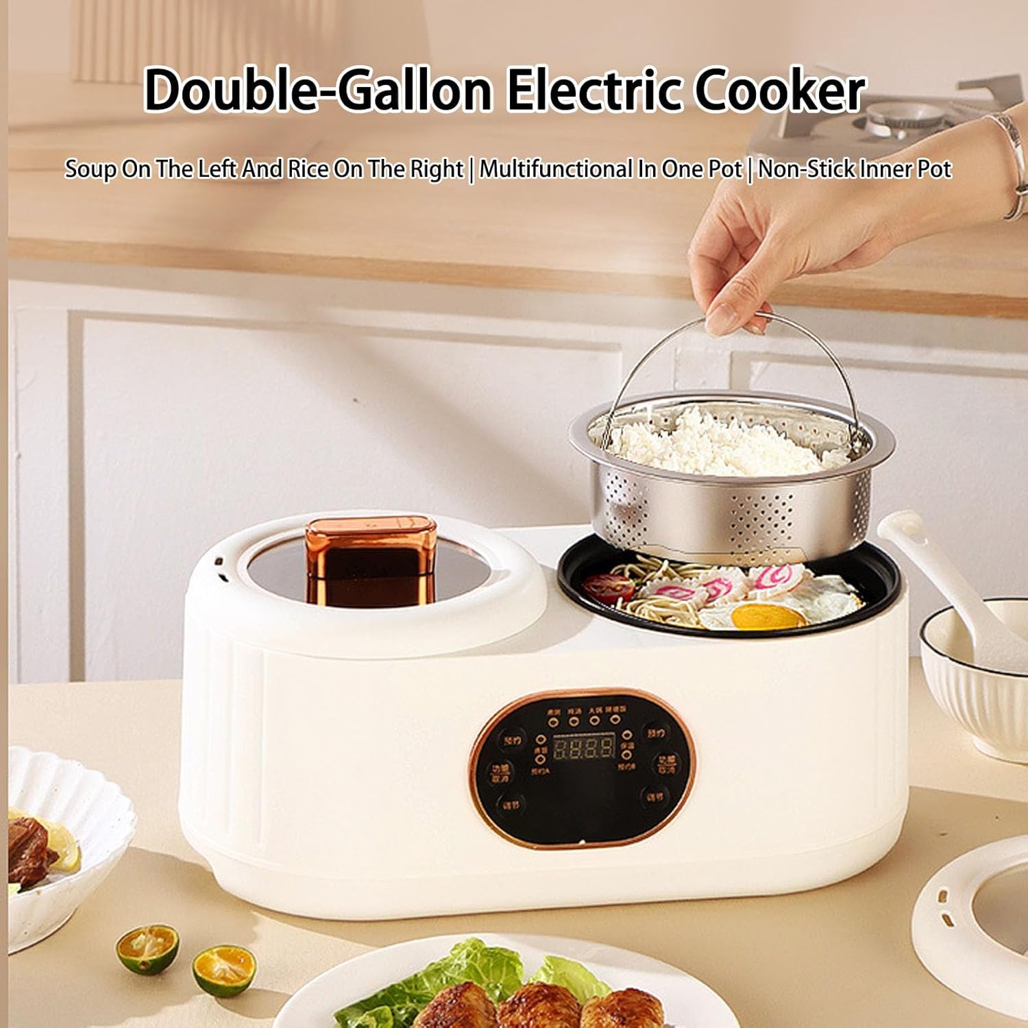 Dual Pot Electric Cooker 1L + 1L in Saudi Arabia