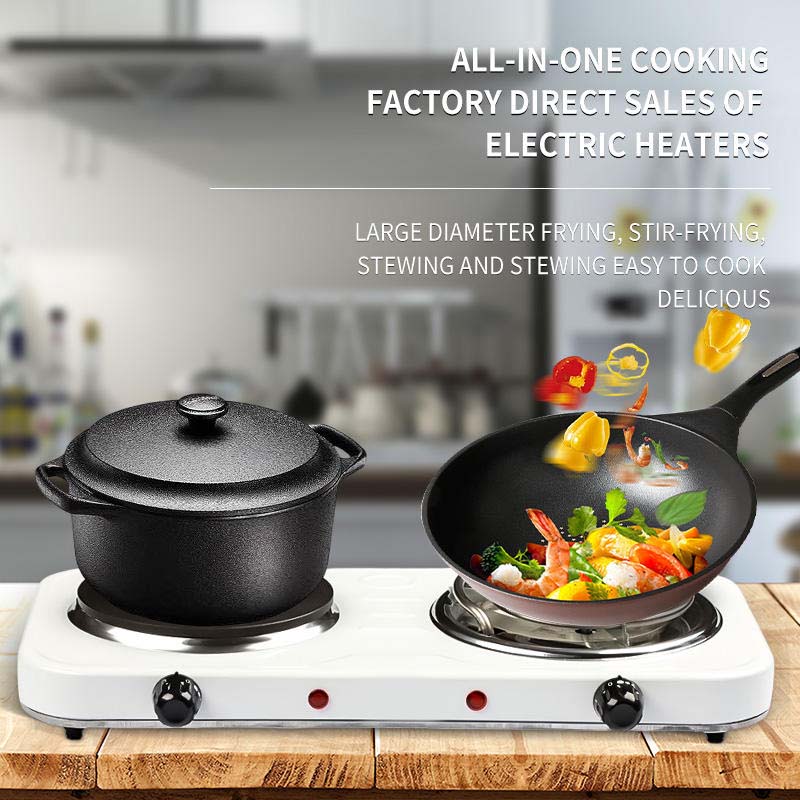Double Electric Stove with Cast Iron Plates