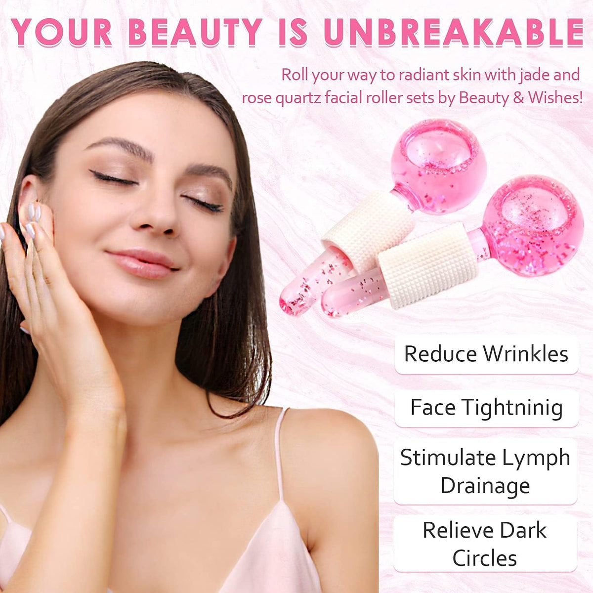 2-Pcs Facial Ice Globes. Cryo roller balls to reduce puffiness