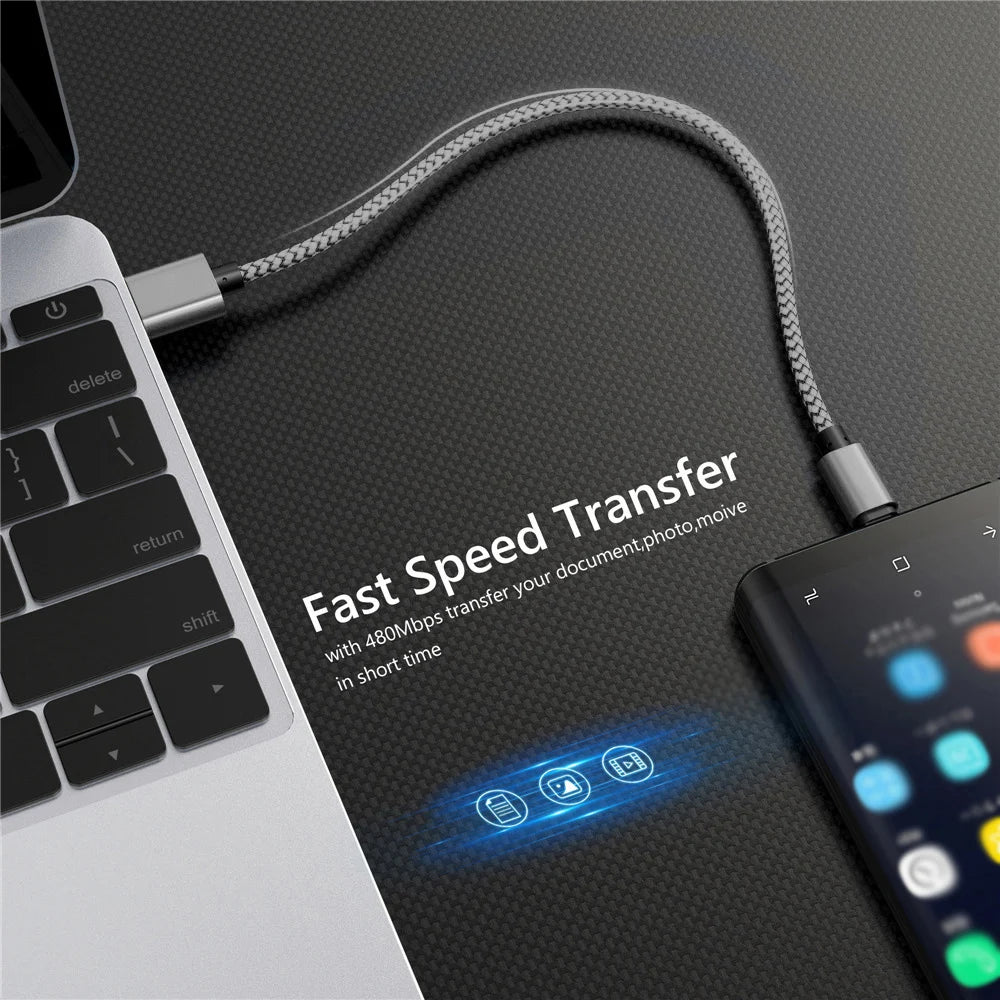 1 Meter USB to Type-C Braided Fast Charging Cable 3.1A | Saudi Arabia