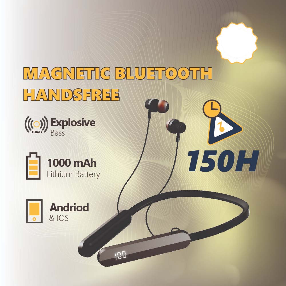 Magnetic Bluetooth Neckband Handsfree