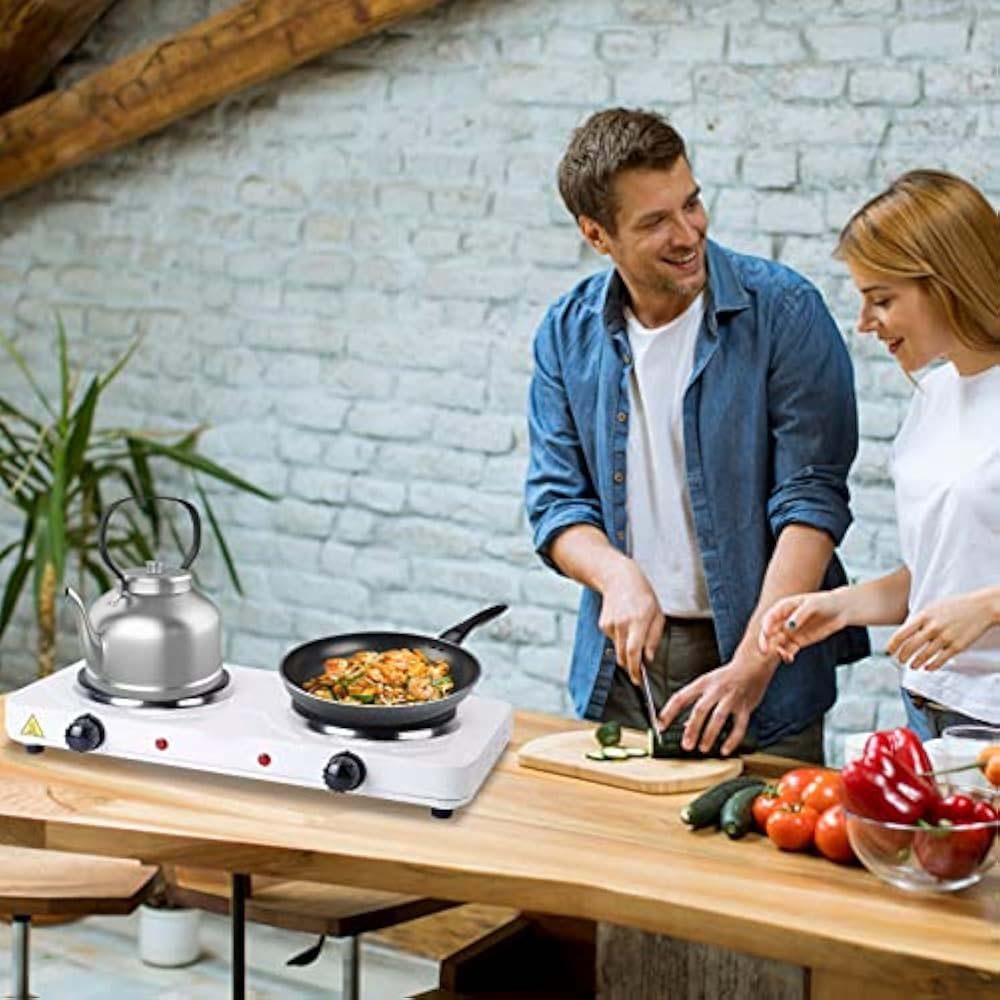Dual Electric Hot Plate with Cast Iron Burners