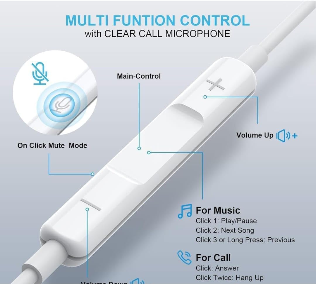 Wired Stereo Earphones with Lightning Port