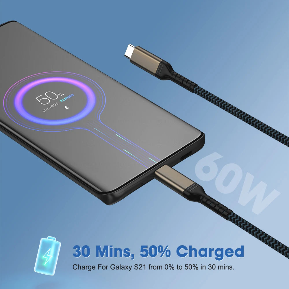 2 Meter Type-C to Type-C Fast Charging Cable 80W | Saudi Arabia