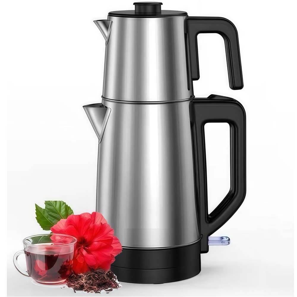 Double Electric Kettle 2200W Stainless Steel in Saudi Arabia
