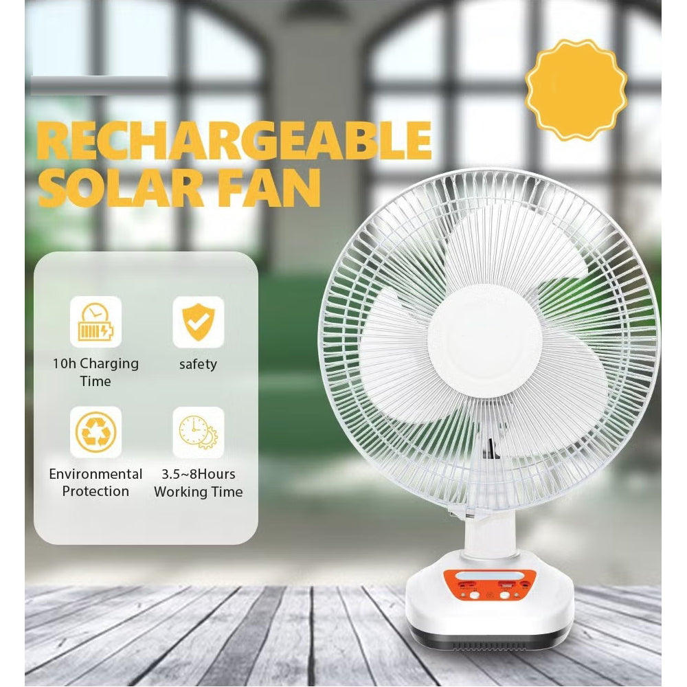 12-Inch Solar Powered Table Fan