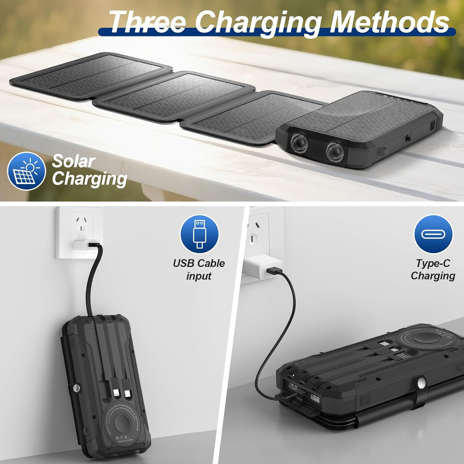 Solar Power Bank with Wireless Charging 20000mAh | Saudi Arabia