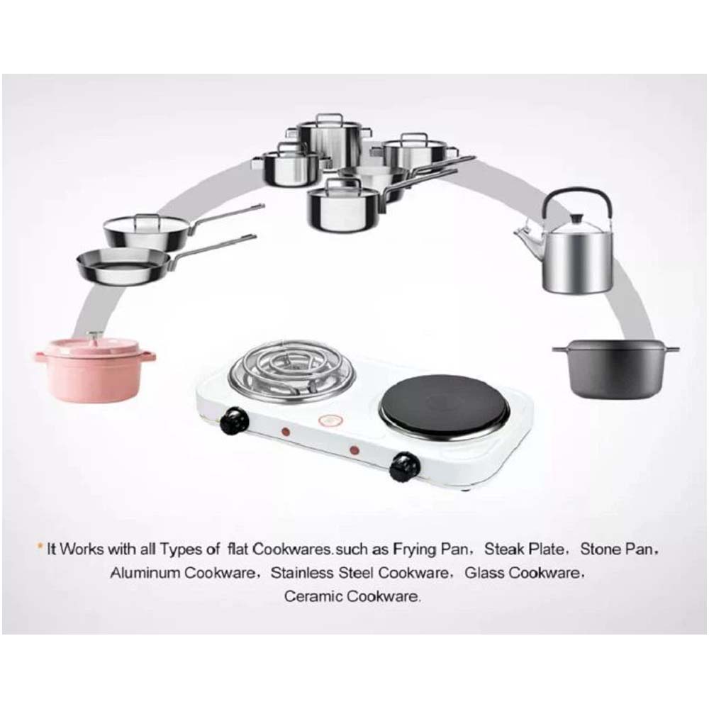 Double Electric Stove with Cast Iron Plates