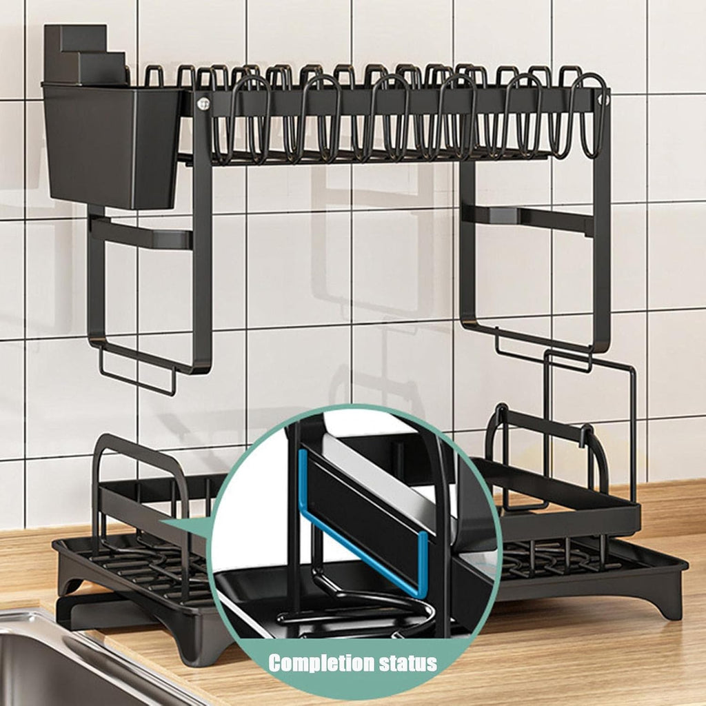 Large 2-Tier Dish Drying Rack with Draining Tray