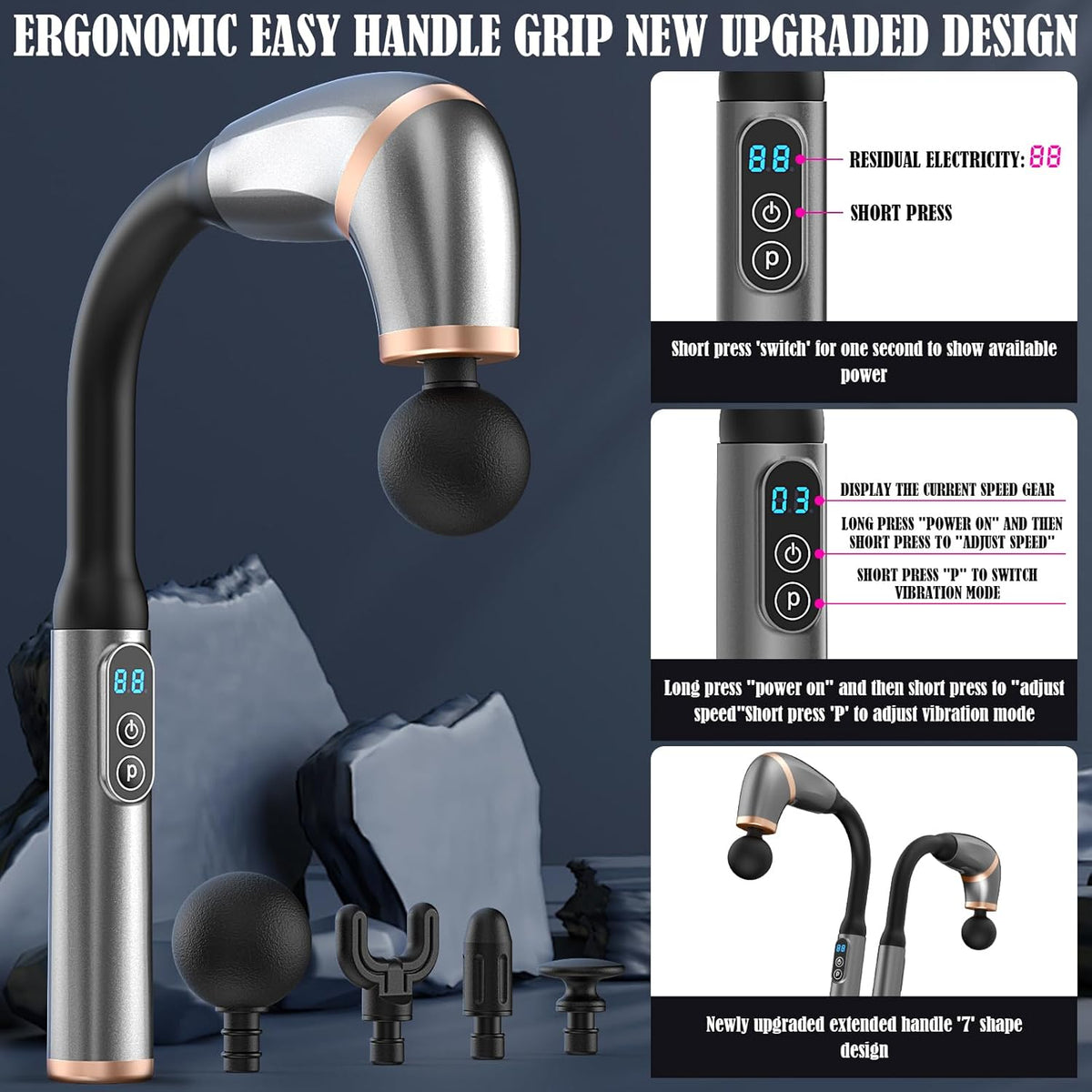 Extended Handle Massage Gun
