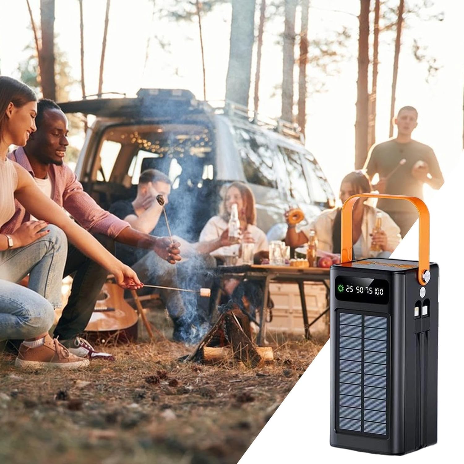 Solar Power Bank with LED Lamp 30000mAh | Saudi Arabia