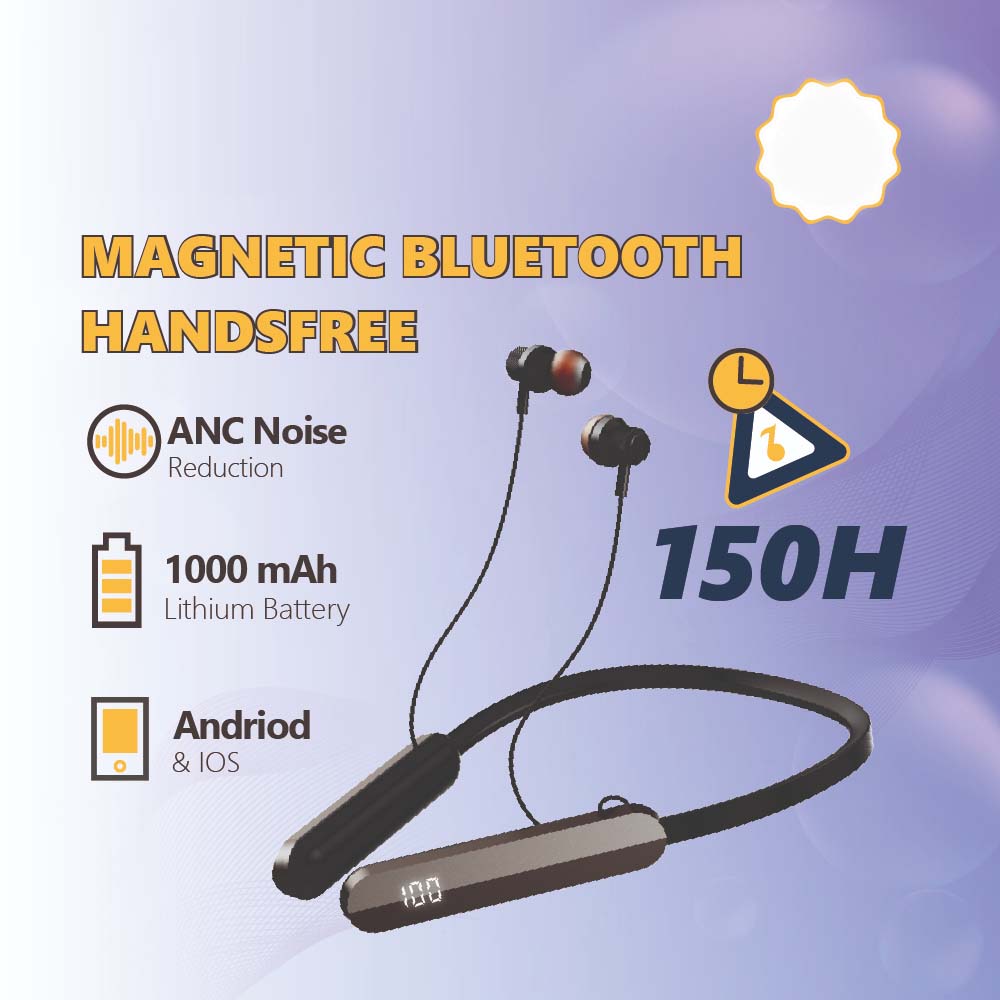 Magnetic Bluetooth Neckband Handsfree