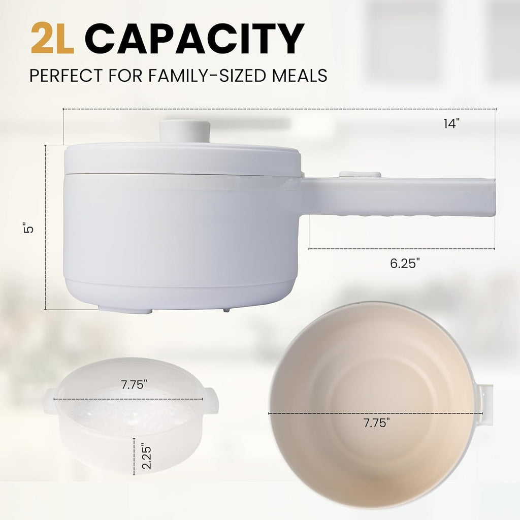 Buy 2L Mini Electric Cooker with Steamer Basket in KSA