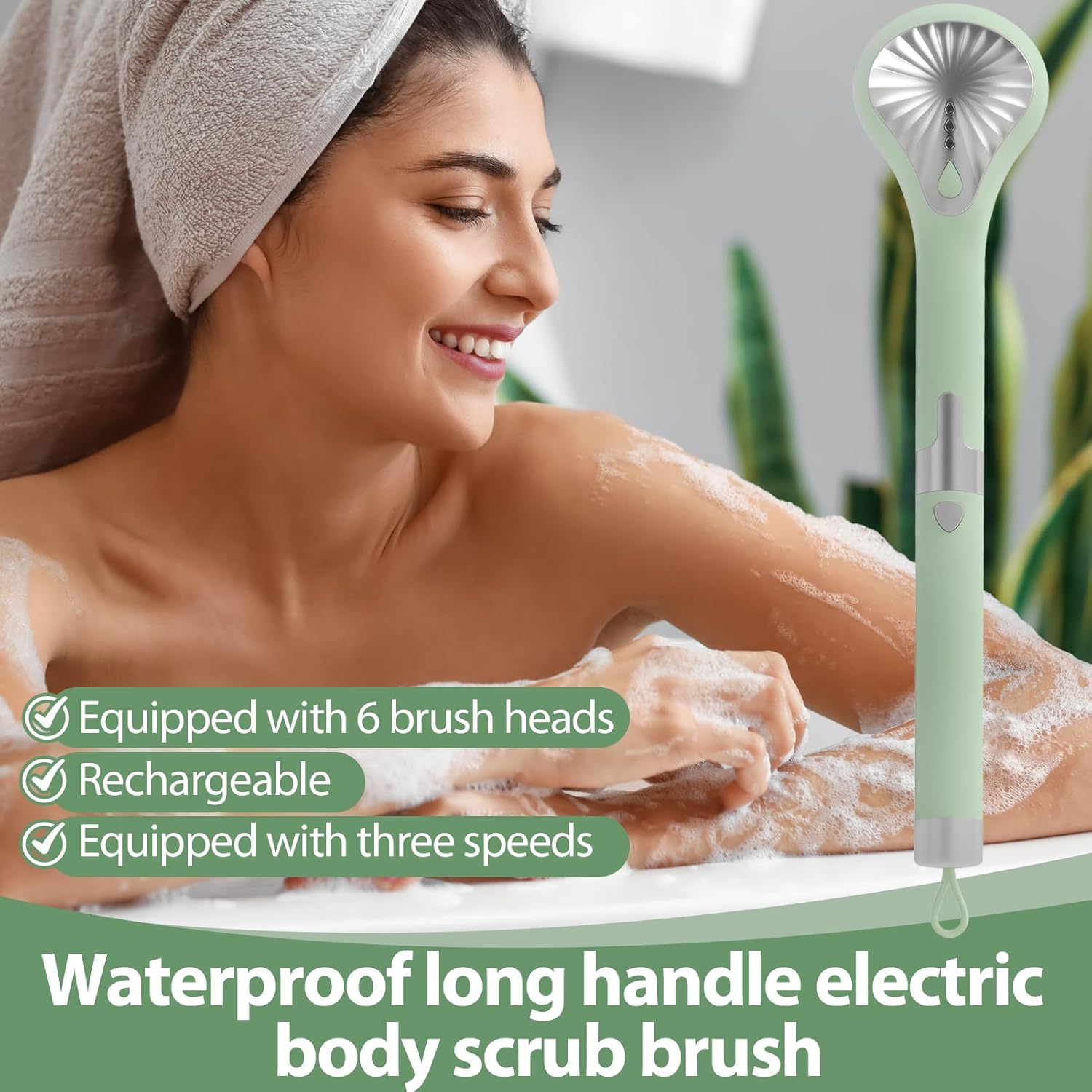 Electric Bath Brush with 6 Interchangeable Heads in Saudi Arabia