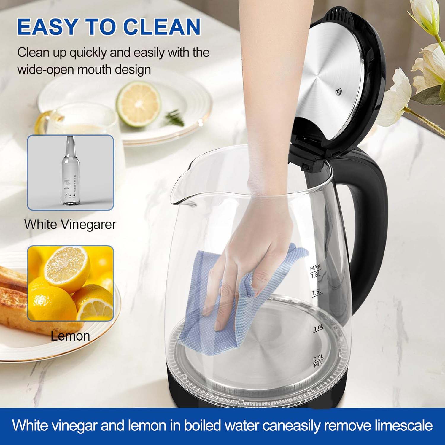 GLASS ELECTRIC KETTLE 2L FAST BOIL