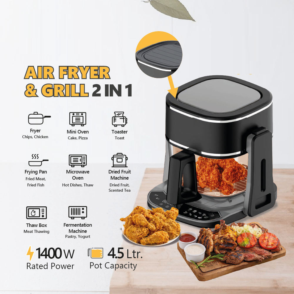 2-in-1 Air Fryer and Grill 4.5L Capacity