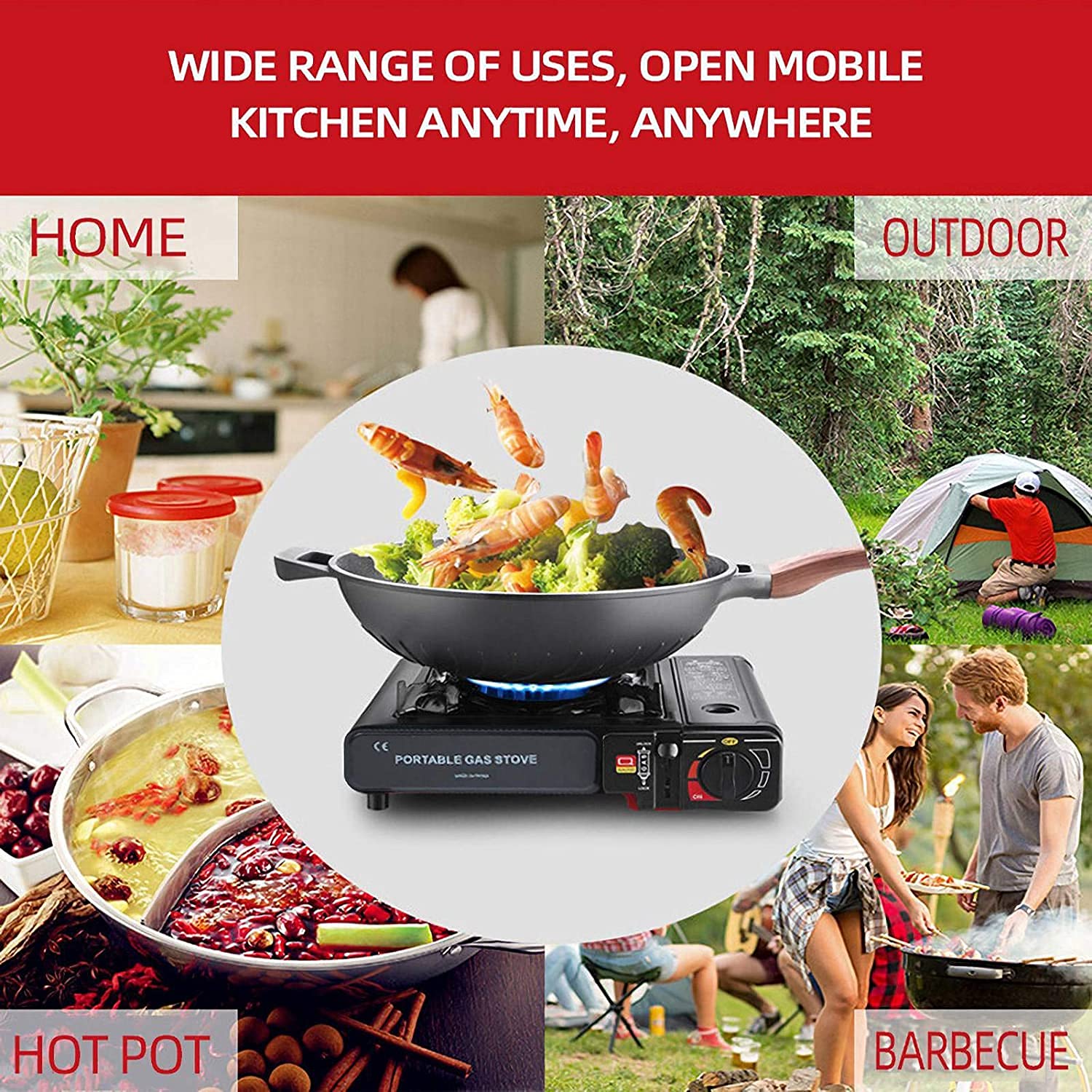 Portable Dual Fuel Camping Gas Stove