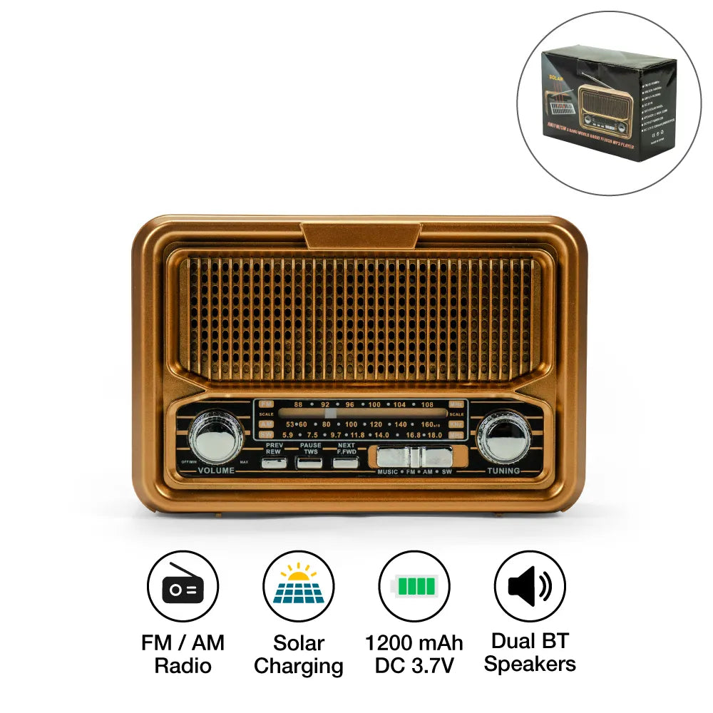 Portable HiFi Retro Radio with Bluetooth Speaker