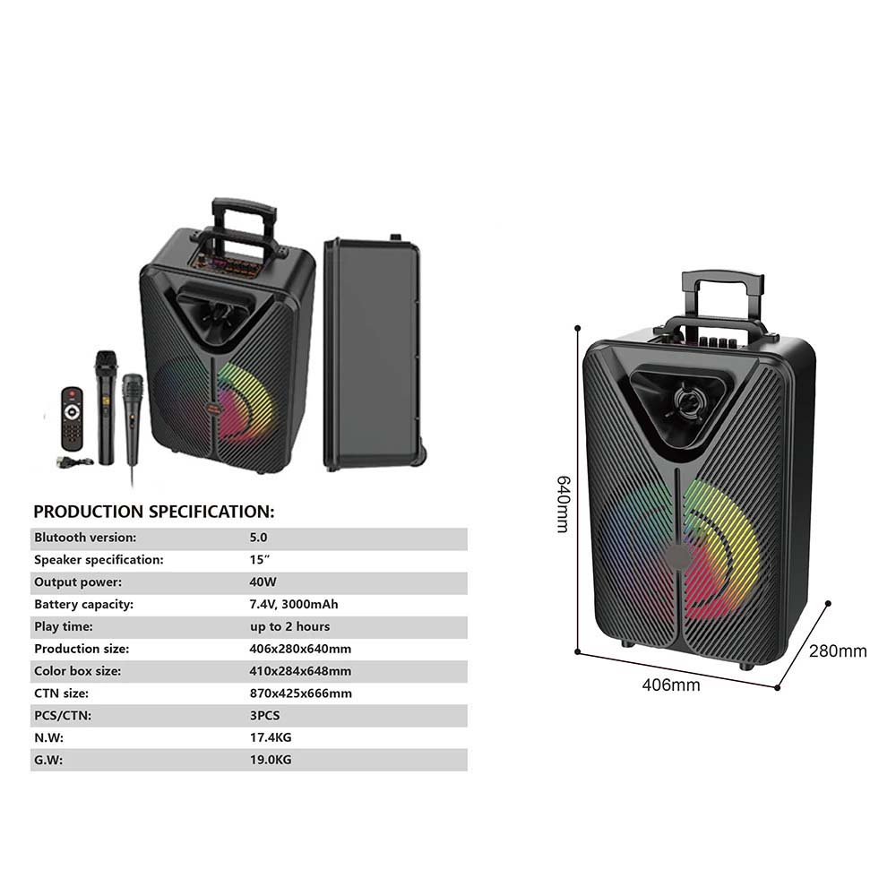 Portable Trolley Party Speaker with Bluetooth