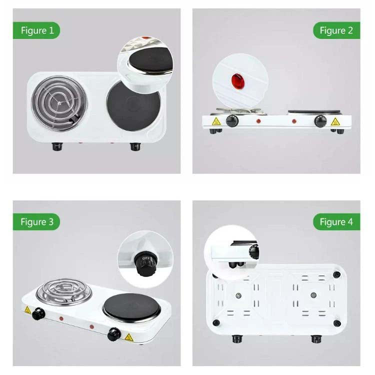 Double Electric Stove with Cast Iron Plates