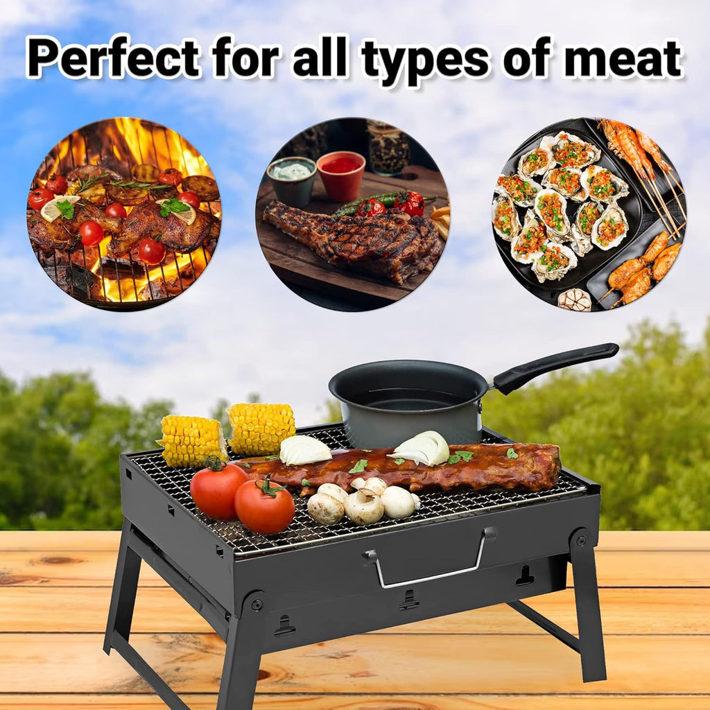 Portable Foldable Stainless Steel Charcoal BBQ Grill in Saudi Arabia | ShopSaudiNow