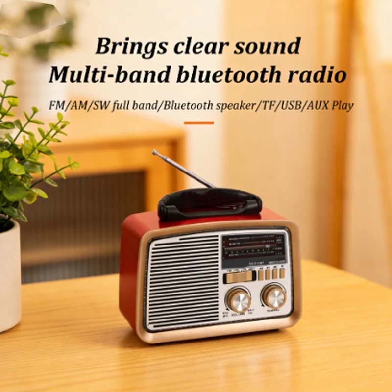 Retro HiFi Bluetooth Speaker with Solar Charging