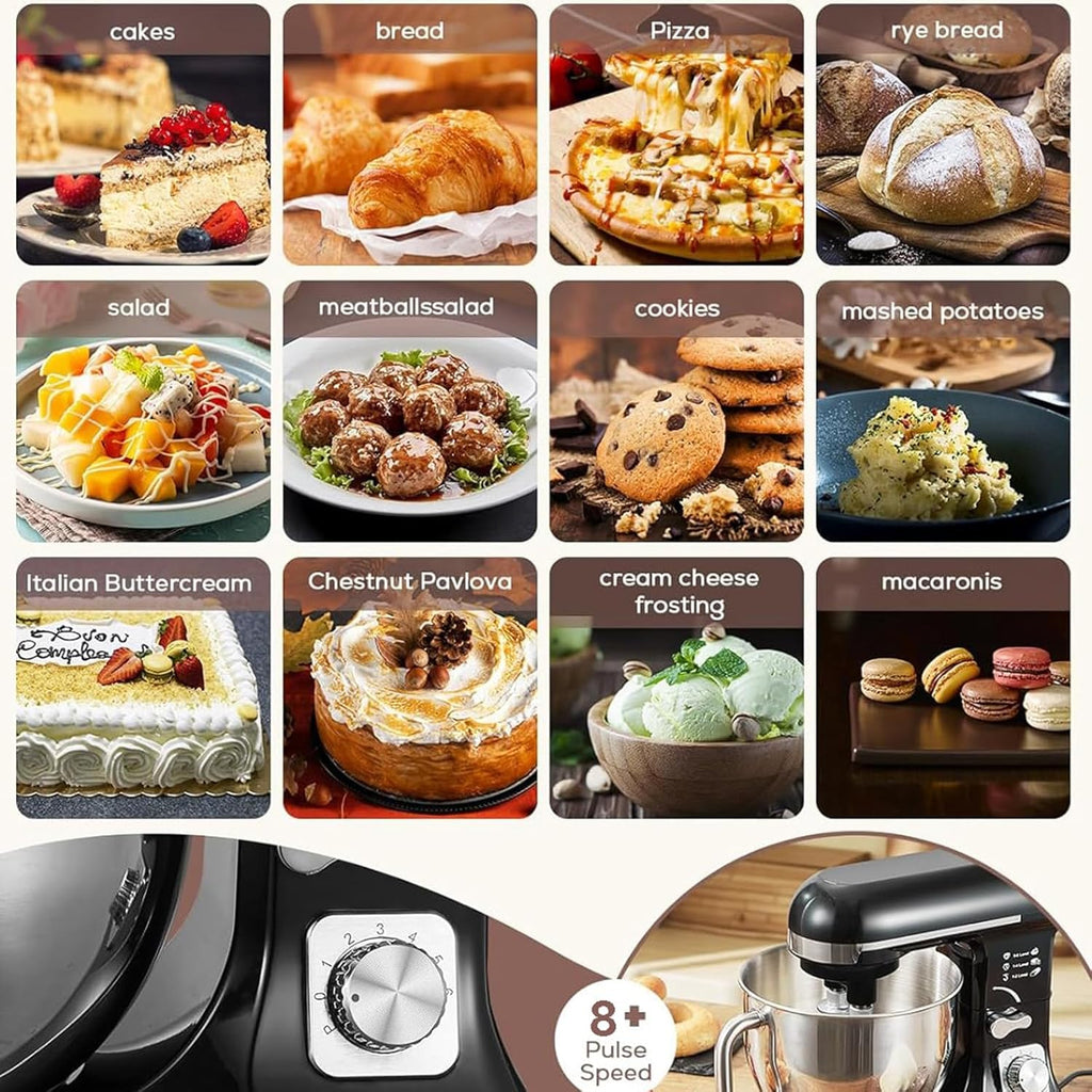 Multifunction Stand Mixer 6L Stainless Steel Bowl